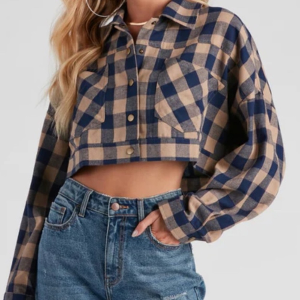 HYFVE Gingham Crop Jacket - Medium
